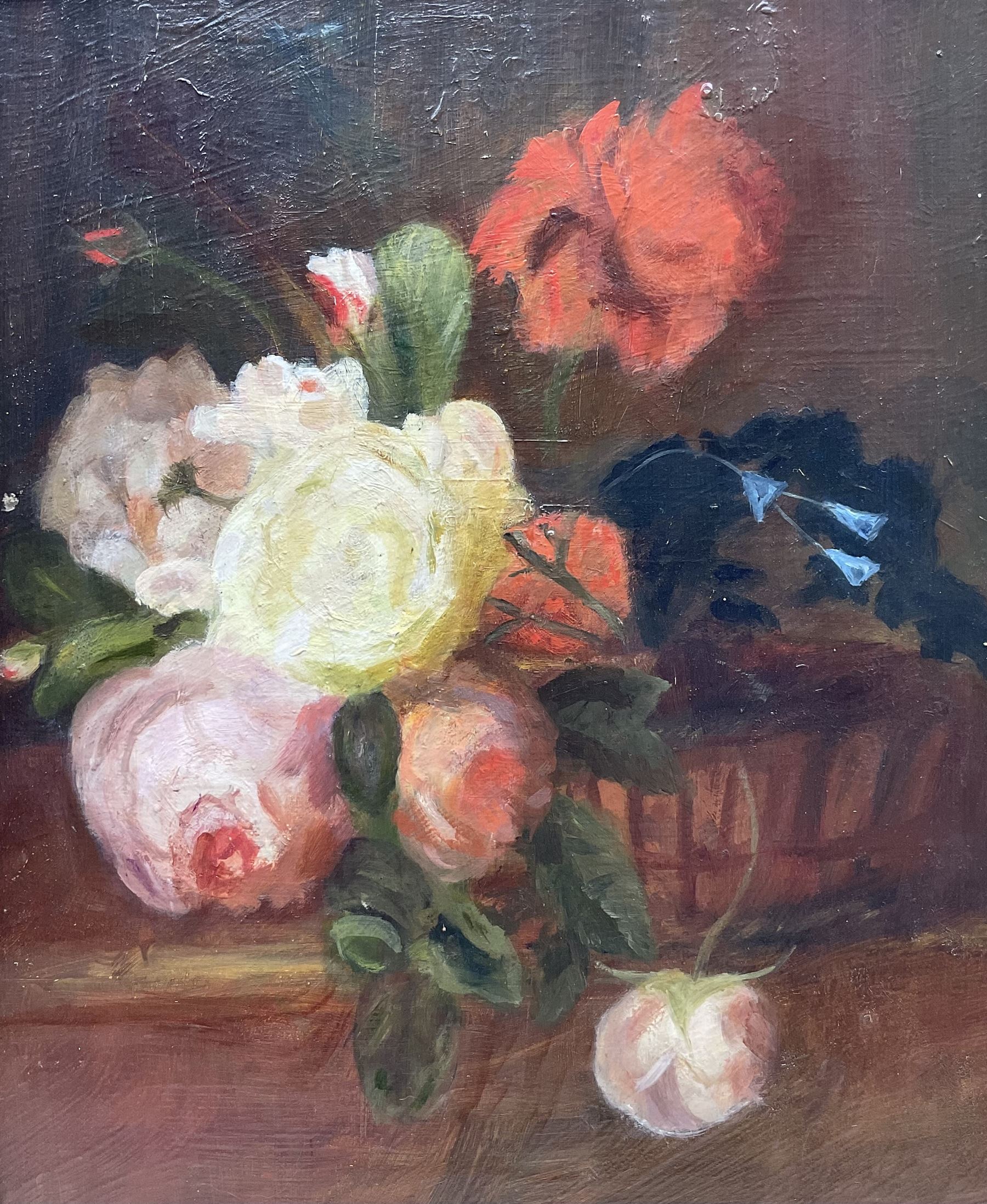 John Richard Townsend (British 1930-): Still Life of Flowers in a Vase, oil on board unsigned 39cm x 32cm