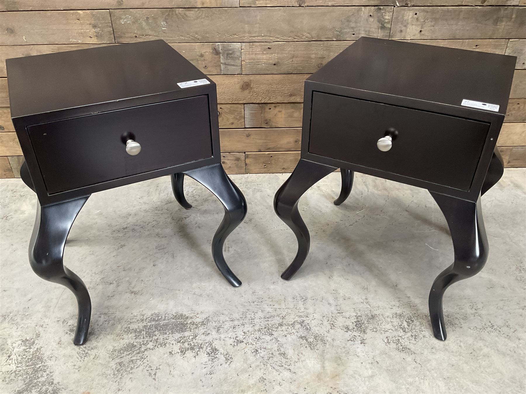 Pair of rosewood finish bedside chests