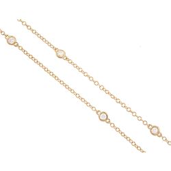 Berry's 'OPEIA' 18ct rose gold round brilliant cut diamond large circular pendant, stamped 750, on 18ct rose gold rubover set nine stone round brilliant cut diamond chain necklace, London 2021, total diamond weight approx 2.15 carat