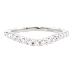 Platinum round brilliant cut diamond wishbone ring, hallmarked