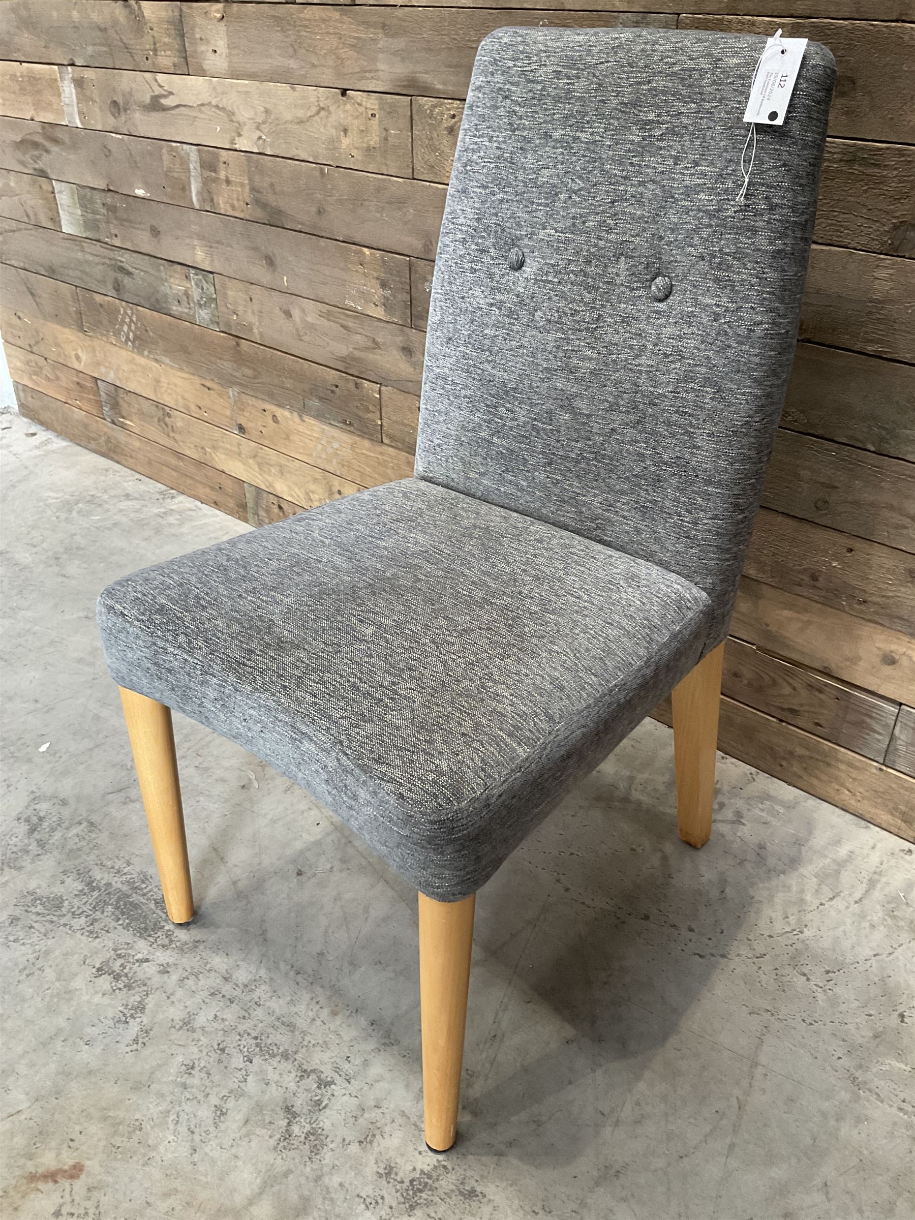 27 x chair upholstered in textured grey fabric, beech legs