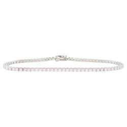 18ct white gold round brilliant cut diamond bracelet, stamped, total diamond weight approx...