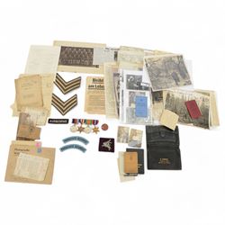 WWII Special Forces; Special Allied Airborne Reconnaissance Force relating Sgt. Raymond William Greenley, including set of four medals, The French and German Star, The 1939-1945 Star, Defence medal and War medal, together with	Parachute regiment shoulder titles, Pegasus insignia, soldiers release book, safe conduct leaflet, news article with first hand account from Sgt Ray Greenley of Newbiggin Malton and other ephemera
Sgt Ray Greenley was the first British paratrooper of the First Allied Airborne army to be dropped east of Rhine on 24th March 1945


