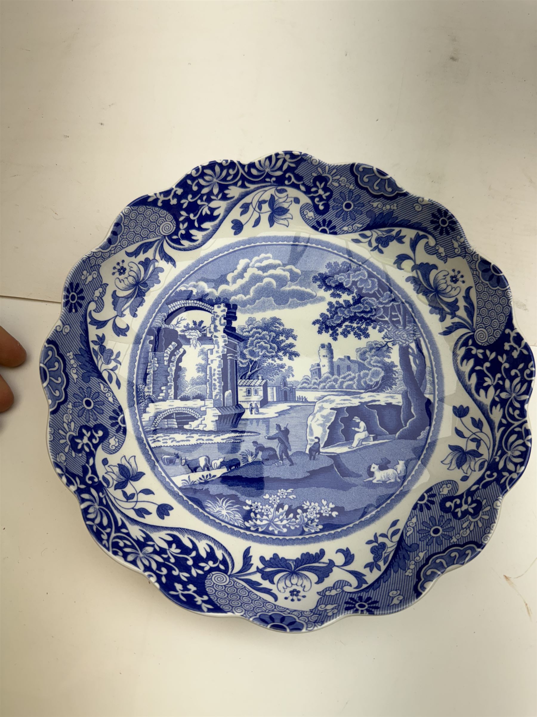 Wedgwood Jasperware stepped bowl, together with covered trinket box, vase and trinket dish, together with two Spode Italian pattern jars and dish