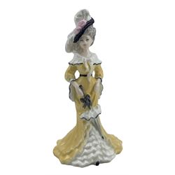 Royal Worcester figure 'The Queen's 80th Birthday 2006', two Royal Doulton Bunnykins figures 'Home Run' and 'Harry The Herald', two three further Royal Doulton figures 'Leading Lady', 'Lorna' and 'Fragrance' and four Coalport figures including Ladies of Fashion 'Christina' and three others (11)