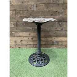 Painted aluminium bird bath with cast iron base  - THIS LOT IS TO BE COLLECTED BY APPOINTMENT FROM DUGGLEBY STORAGE, GREAT HILL, EASTFIELD, SCARBOROUGH, YO11 3TX