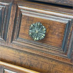 Stained beech two drawer bedside lamp table