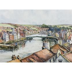 John Freeman (British 1942-): 'Across Whitby', watercolour signed titled and dated '83, 23cm x 30cm