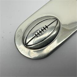 Silver rugby keyring, hallmarked 