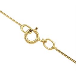 Gold aquamarine and diamond pendant necklace and a gold red diamond ball pendant necklace, both 9ct