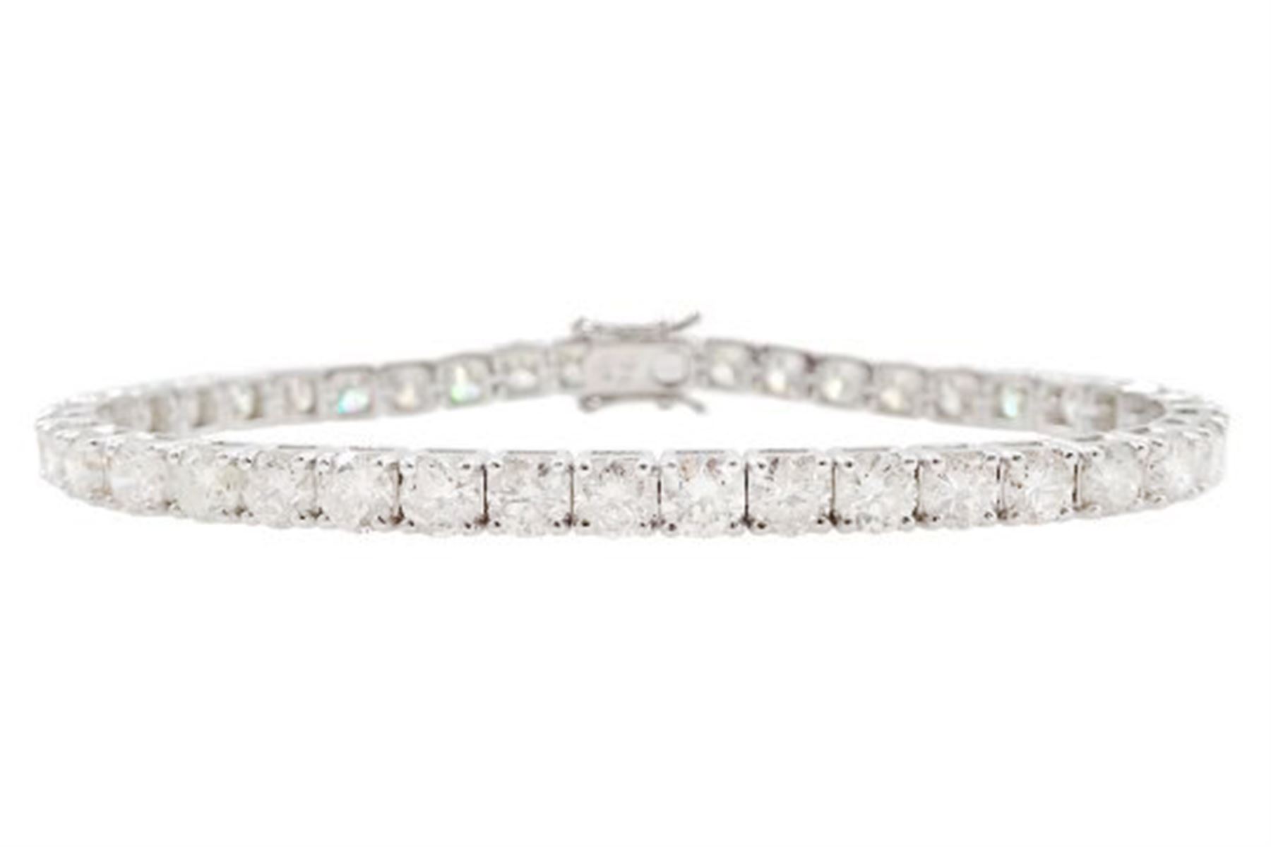 18ct white gold round brilliant cut diamond bracelet, stamped, total diamond weight approx 11.25 carat