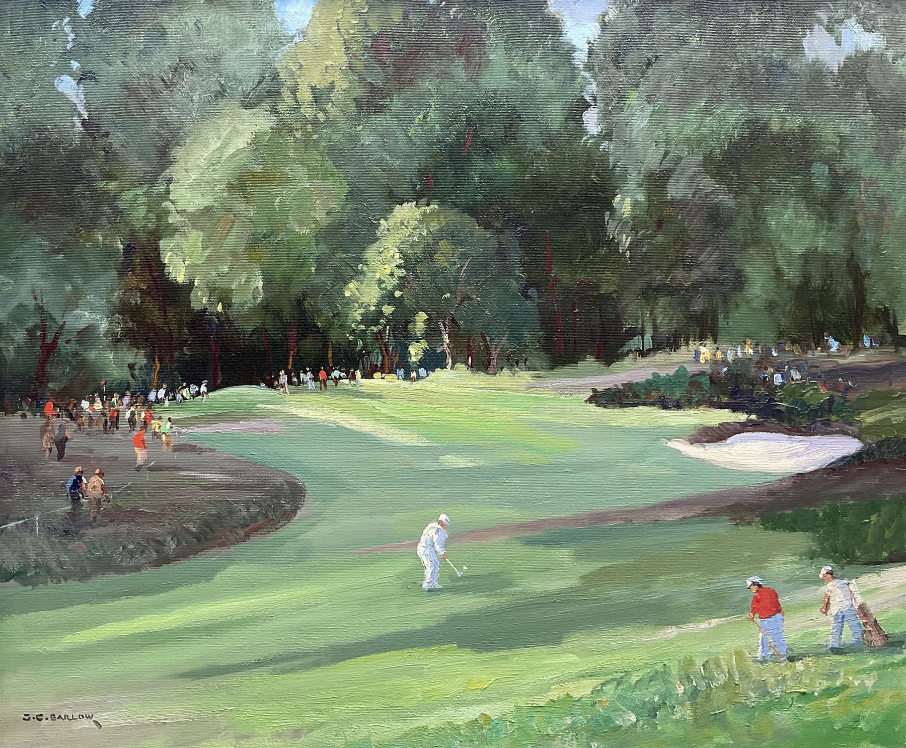 Gordon Clifford Barlow (British 1913-2005): 'Sunningdale Golf Club - 7th Hole Old Course', oil on canvas signed, titled verso 50cm x 60cm 