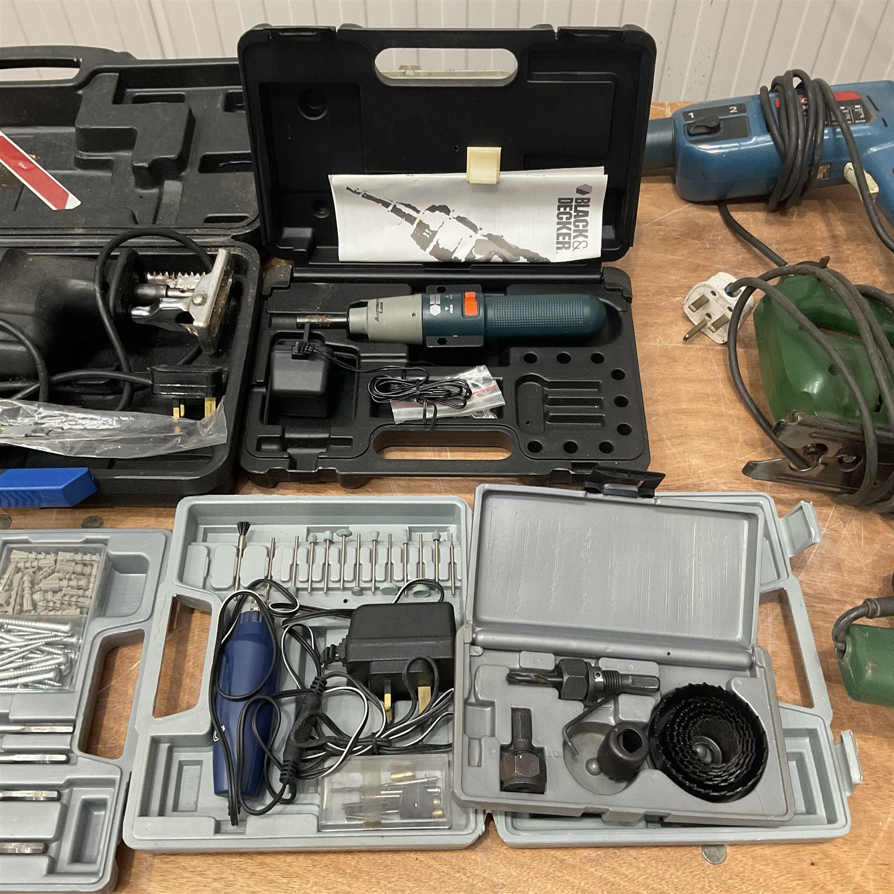 PBX reciprocating saw, drill bit set, hole cutter, and other Bosch electric tools - THIS LOT IS TO BE COLLECTED BY APPOINTMENT FROM DUGGLEBY STORAGE, GREAT HILL, EASTFIELD, SCARBOROUGH, YO11 3TX