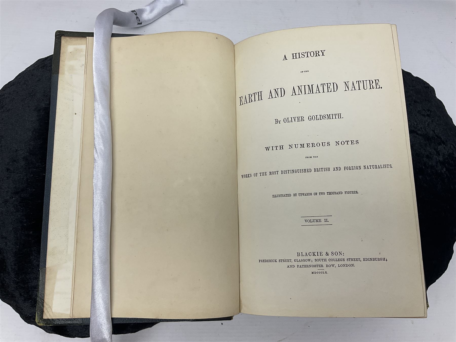 Oliver Goldsmith; Goldsmith’s Animal Nature A History of The Earth and Animated Nature, two volumes, A. Fullarton & Co London & Edinburgh, 1860