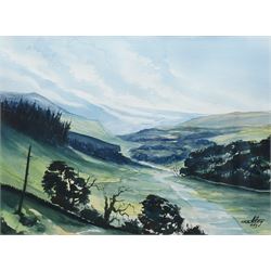 Ashley Jackson (Yorkshire 1940-): 'Muker' Swaledale, watercolour signed, titled on accompanying certificate of authenticity 41cm x 55cm
Provenance: Purchased directly from the artist as part of his TV series 'A Brush with Ashley'