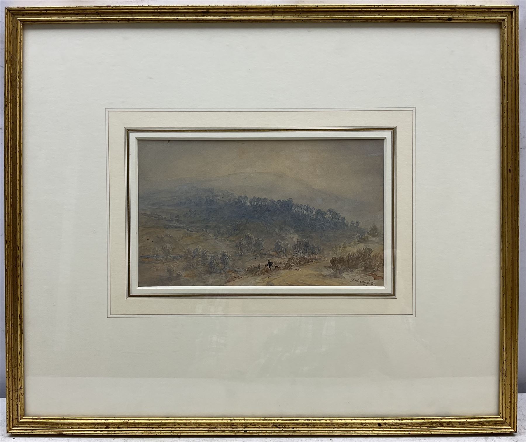 George Weatherill (British 1810-1890): Iburndale Lane Sleights looking towards Blue Bank with the Moors beyond, watercolour signed 12.5cm x 21cm
Provenance: with Chris Beetles, St. James's, London, label verso