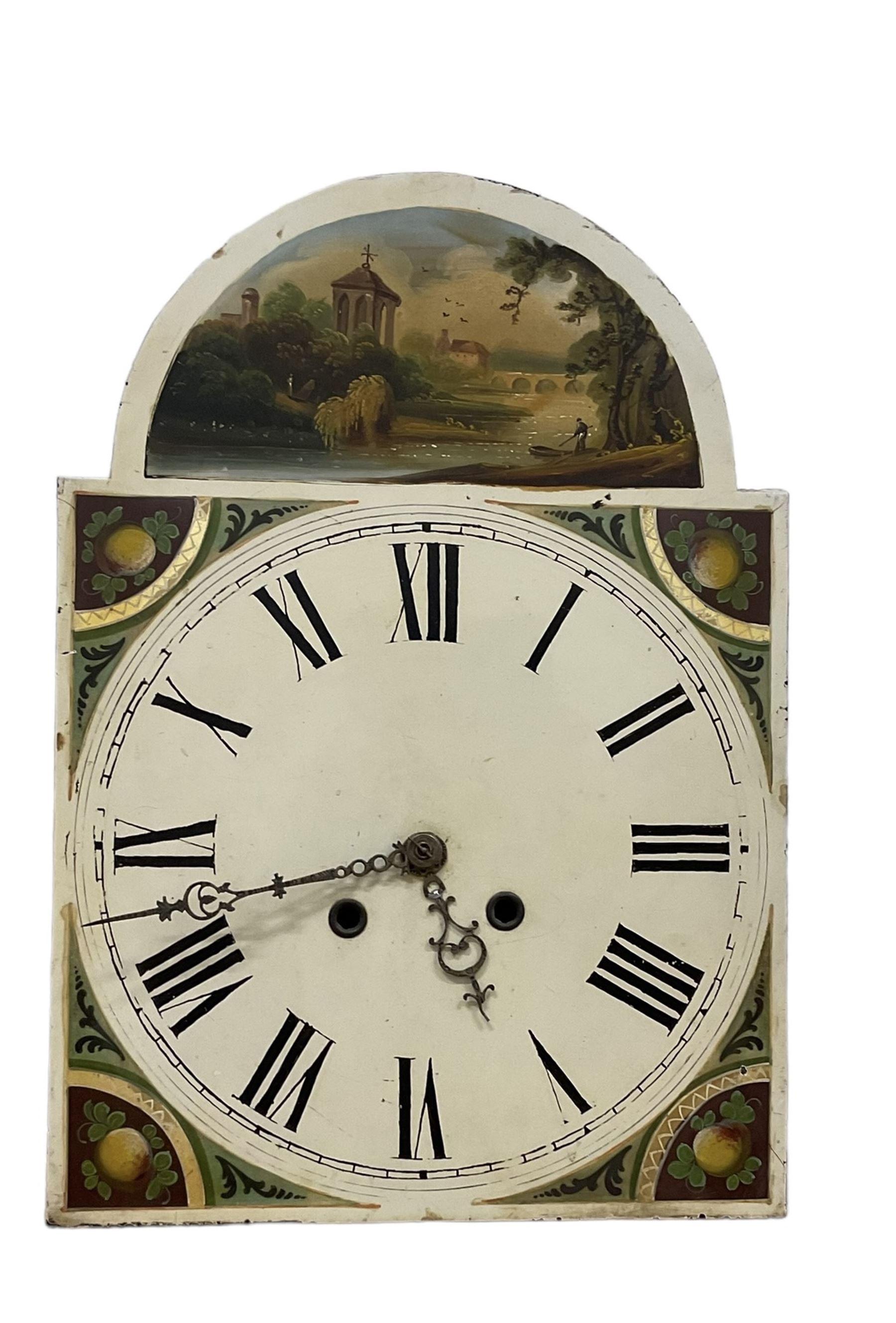 19th century longcase clock with a painted dial and German Black Forrest movement.