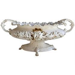 Corneau Alfred á Charleville - mid-19th century French cast iron planter, swollen and wais...