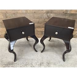 Pair of rosewood finish bedside chests