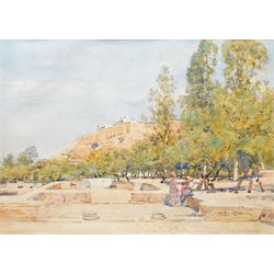 Robert Weir Allan (Scottish 1852-1942): View of the Acropolis - Athens, watercolour signed 35cm x 50cm