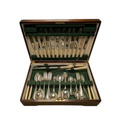 Cased canteen of cutlery, containing items by various makers 