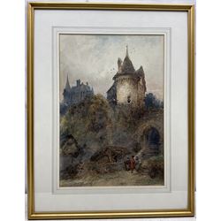 Paul Marny (French/British 1829-1914): Continental Castle, watercolour signed 45cm x 31cm