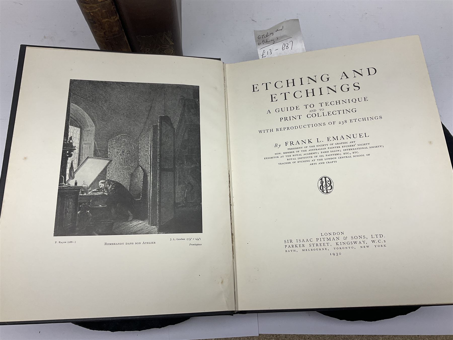 Collection of art reference books, including Works of Eminent Masters, Frank Brangwyn and His Works, Etching and Etchings etc 