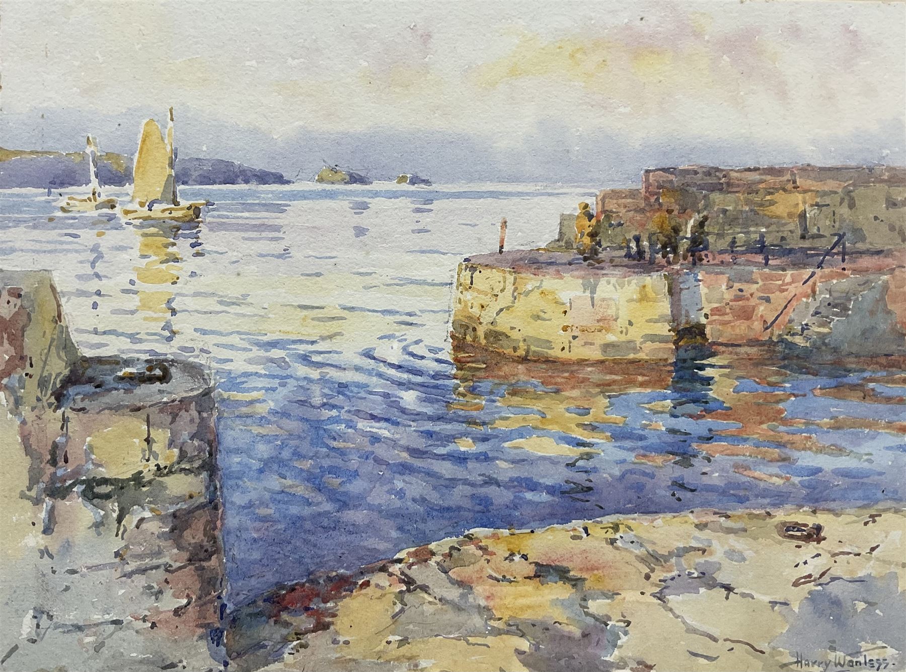 Harry Wanless (British c1872-1934): The Harbour Mouth, watercolour signed 23cm x 31cm
Provenance: direct from the artist's family, part of a collection never previously seen on the market