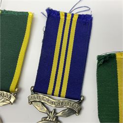 Territorial Efficiency Medal awarded to 2036048 Spr F.A. Furnell R.E.; Territorial Force Efficiency Medal; and Army Emergency Reserve Decoration; all with ribbons (3)