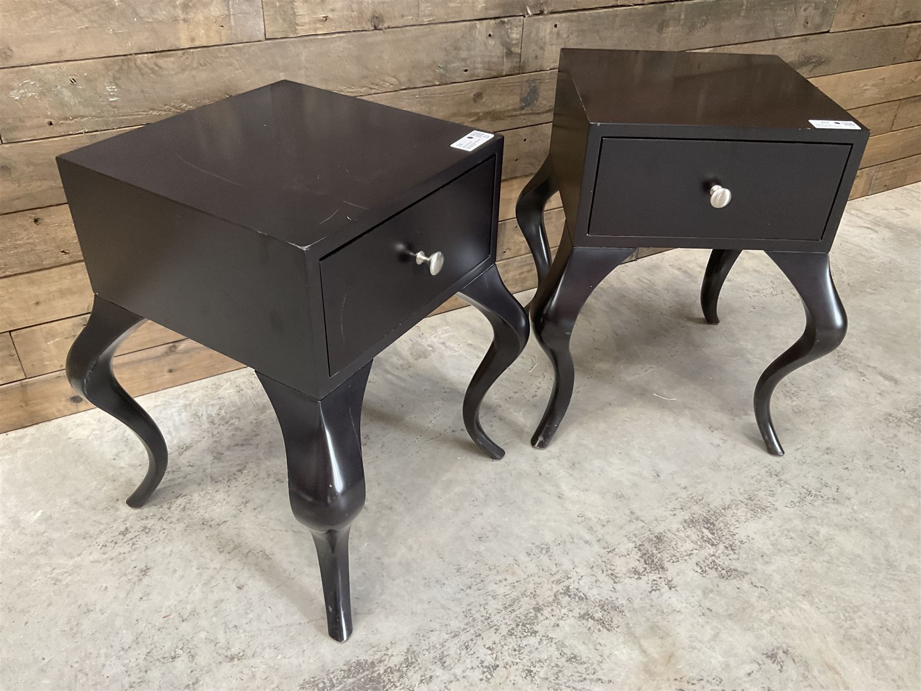 Pair of rosewood finish bedside chests