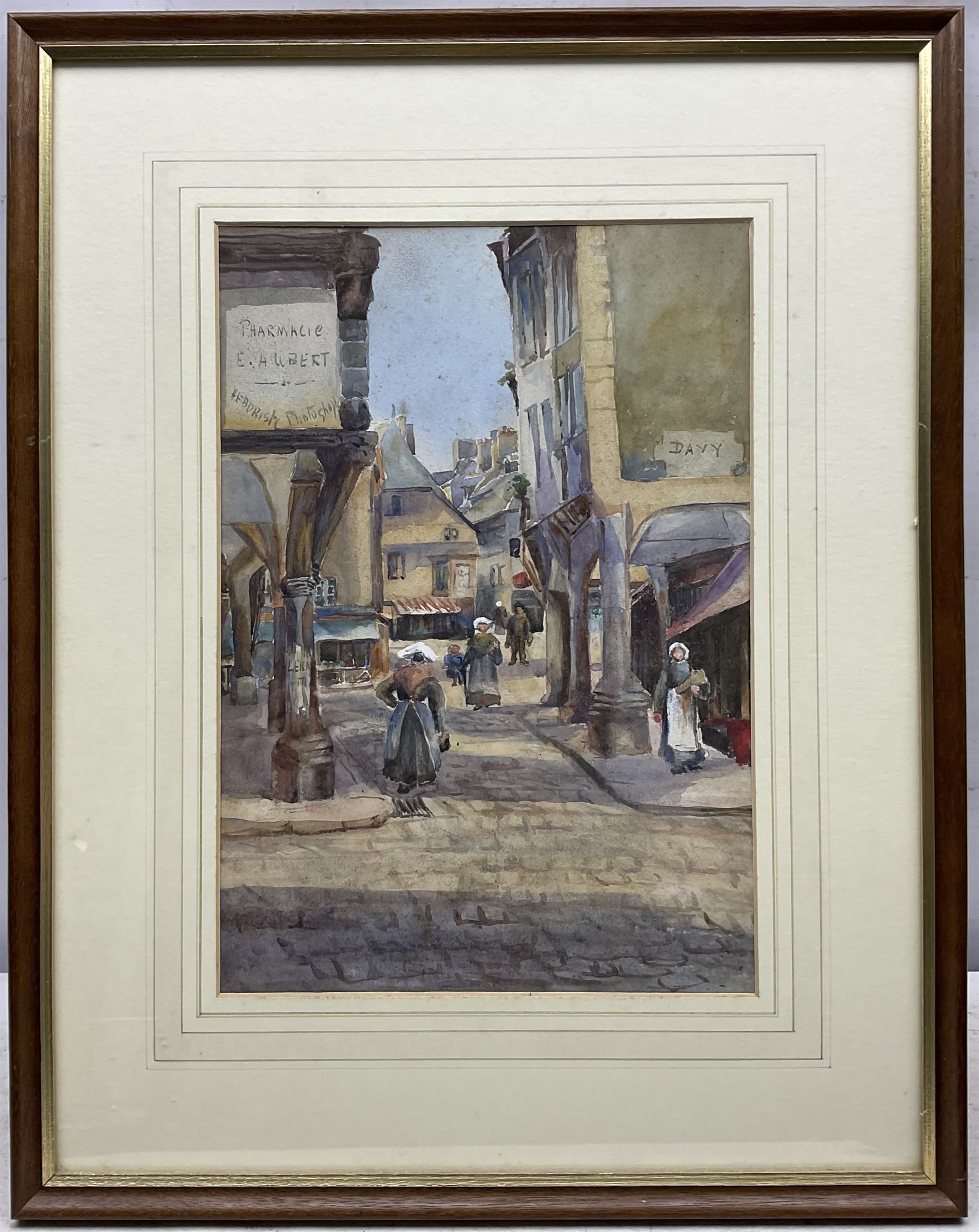 French School (19th Century): Pharmacie E Aubert, watercolour heightened with white unsigned 34cm x 24cm 