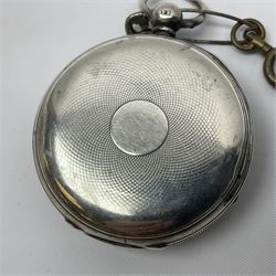 Victorian silver pocket watch, hallmarked, together with a smaller silver fob watch