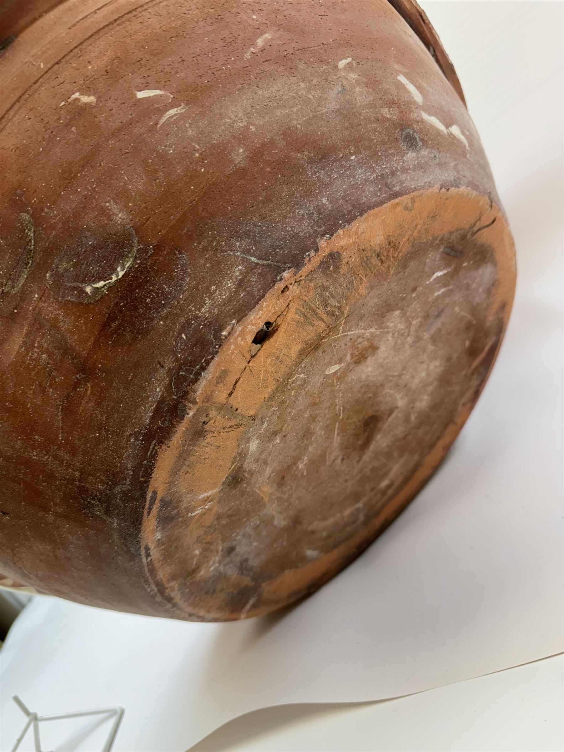 Late19th/ early 20th Century glazed earthenware dairy bowl, H14cm D50cm