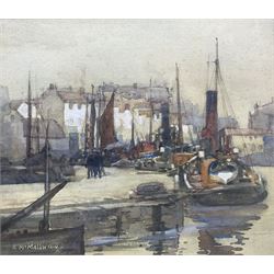 Ethel May Mallinson (British 1878-1970): Dockyard, watercolour signed 33cm x 38cm 