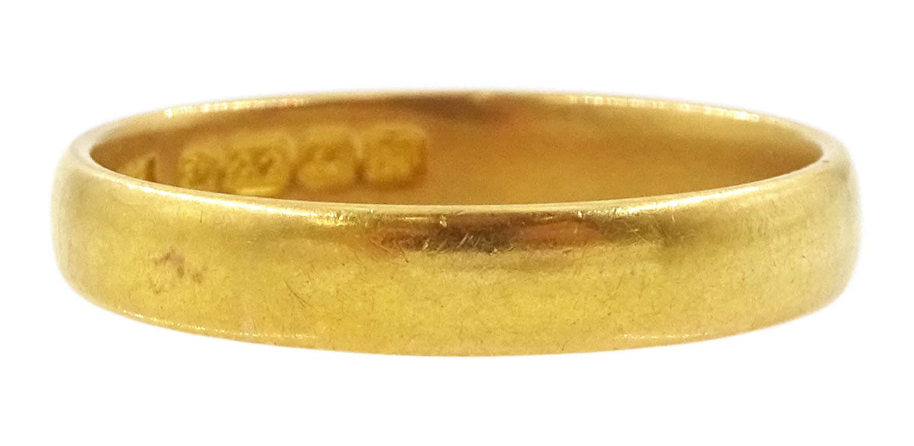 Early 20th century 22ct gold wedding band, Birmingham 1932