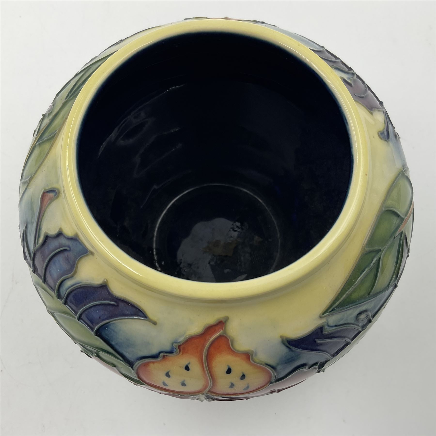 Moorcroft  vase, of squat form, decorated in the 'Simeon' pattern by Philip Gibson, dated 1999, H11.5cm 