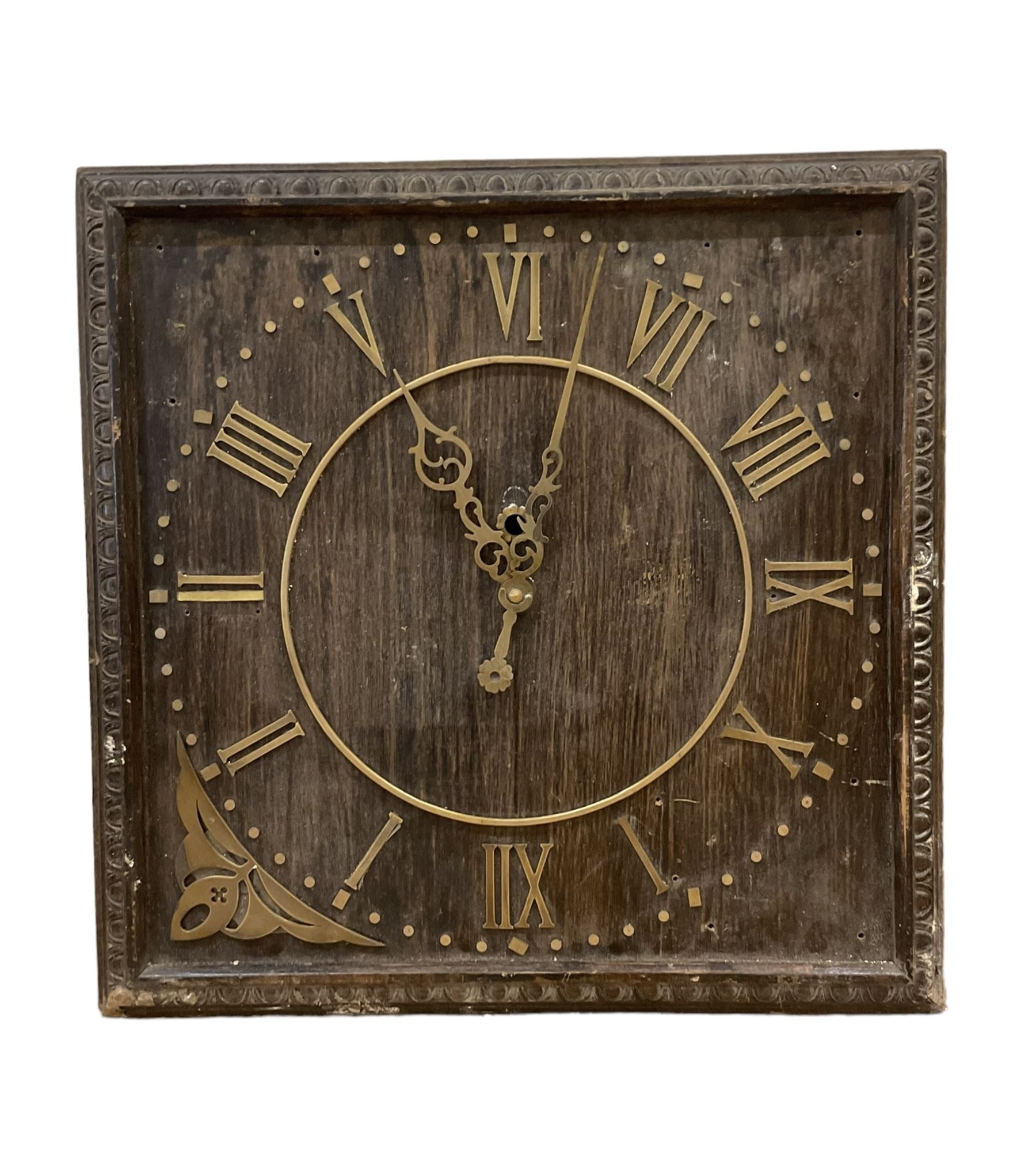 Two oak wall clock cases and two wall clocks