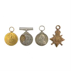 WWI group of four medals, comprising George V Royal Fleet Reserve Long Service Medal 'Diut...