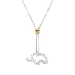 Chimento 18ct white and rose gold, pave set round brilliant cut diamond elephant pendant n...