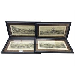 Four reproduction fox hunting prints, in contemporary frames 24cm x 58cm (4)