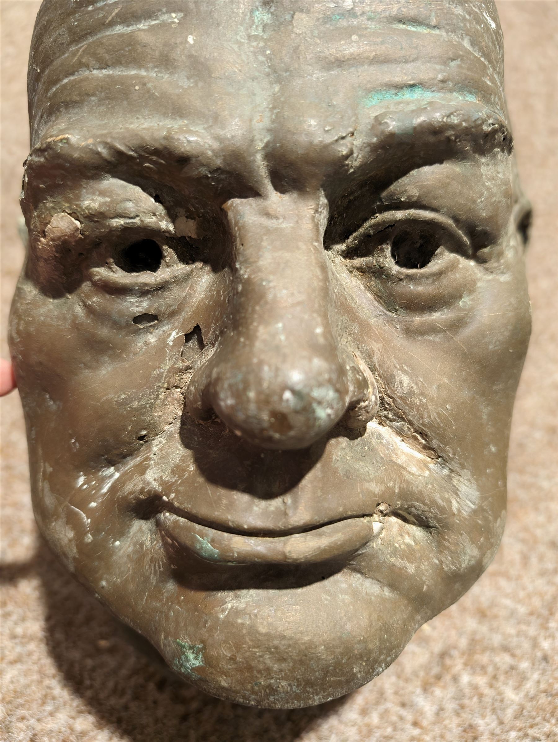 Composite cast head of Sir Winston Churchill, H28cm