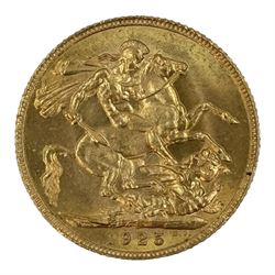 King George V 1925 gold full sovereign coin