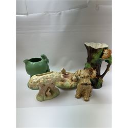 Collection of Sylvac, including posy vase, jug and dog figure, together with a Hornsea Fauna jug