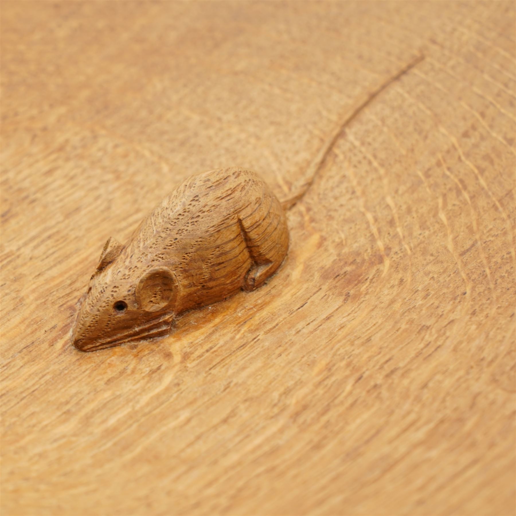 Mouseman - circular tooled oak fruit bowl, carved with mouse signature, by the workshop of Robert Thompson, Kilburn, D28.5cm 