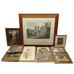 Collection of Cecil Aldin prints and a Pears print, together with an engraving of Micklegate bar (10)