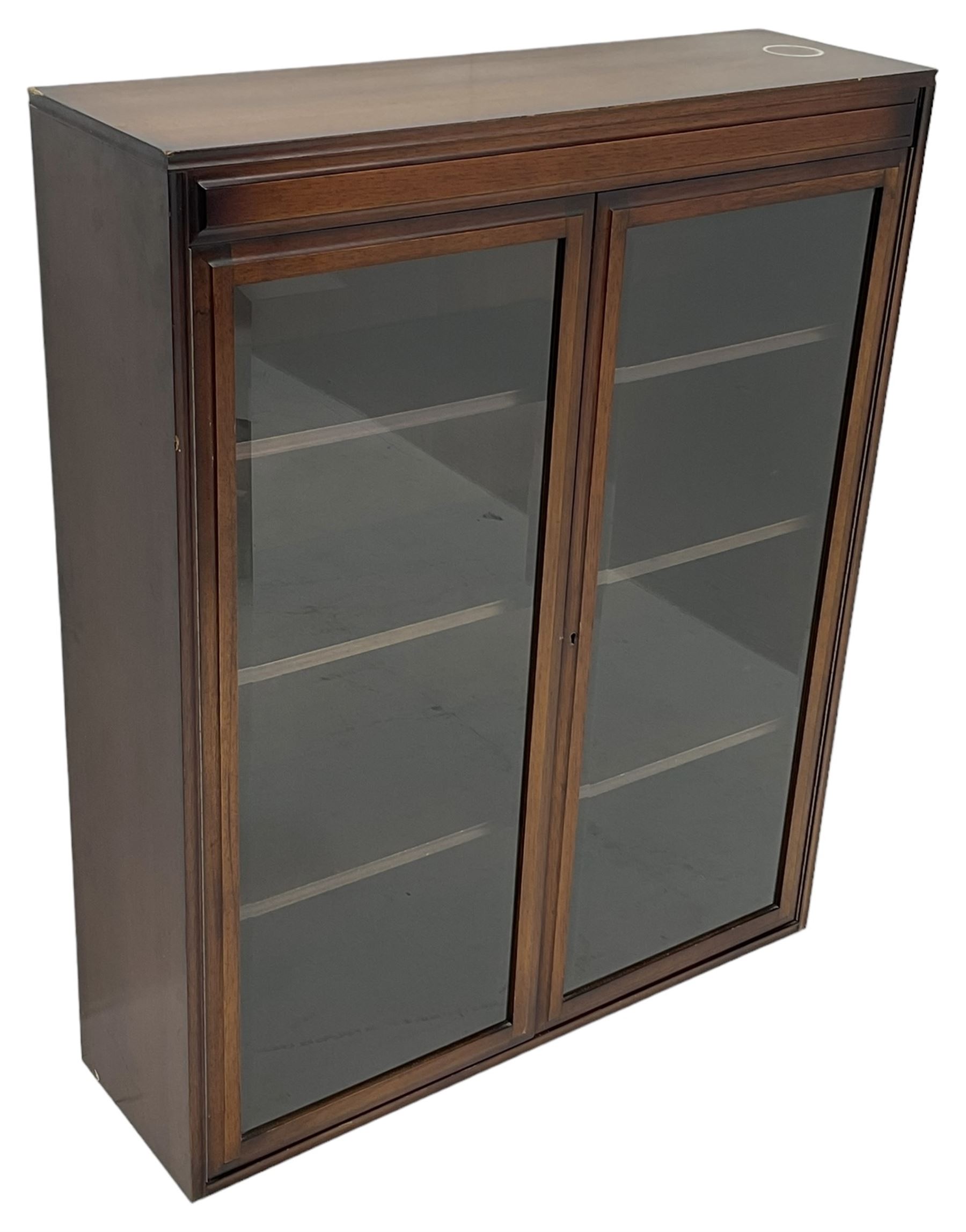 Mid-20th century mahogany enclosed bookcase, glazed doors