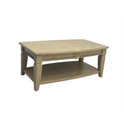 Brunswick - washed oak finish two-tier coffee table