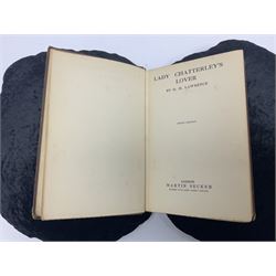 D.H Lawrence; Lady Chatterley's Lover, Martin Secker, London, 1932 print second edition  
