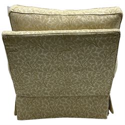 Multi-York - traditionally shaped armchair, upholstered in oak leaf and acorn patterned fabric