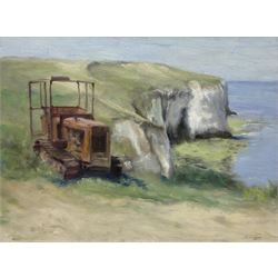 Neil Tyler (British 1945-): 'A Wreck at Flamborough Head', oil on canvas signed, titled on label verso 45cm x 60cm